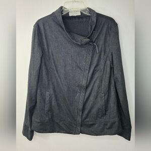 Marrakech Anthropologie Black Soft Asymmetrical Zip Moto Jacket Size Lar…